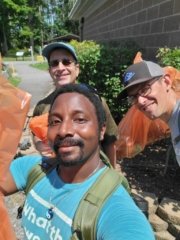 Cleaning up is much more enjoyable with friendly fellas!