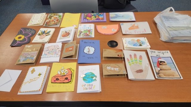 Some of the MANY cards 757 Uplifters has given to the "Cards For Hospitalized Kids" organization, to give to hospitalized kids all over the country!