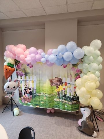 When we finished with our balloons, we set up the rest of the backdrop and the families LOVED IT! Staffers and family took lots of photos while standing in front of the display! I am sure precious memories were made for children and adults...